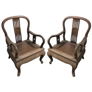 Pair Of Old Huang Hua Li Armchairs