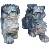 Pair of Marble Chinese Guardian Lions